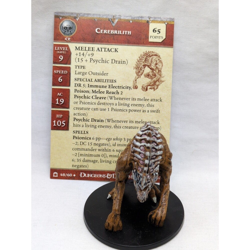 Cerebrilith Dungeons And Dragons Miniature Night Below 48/60 With Card